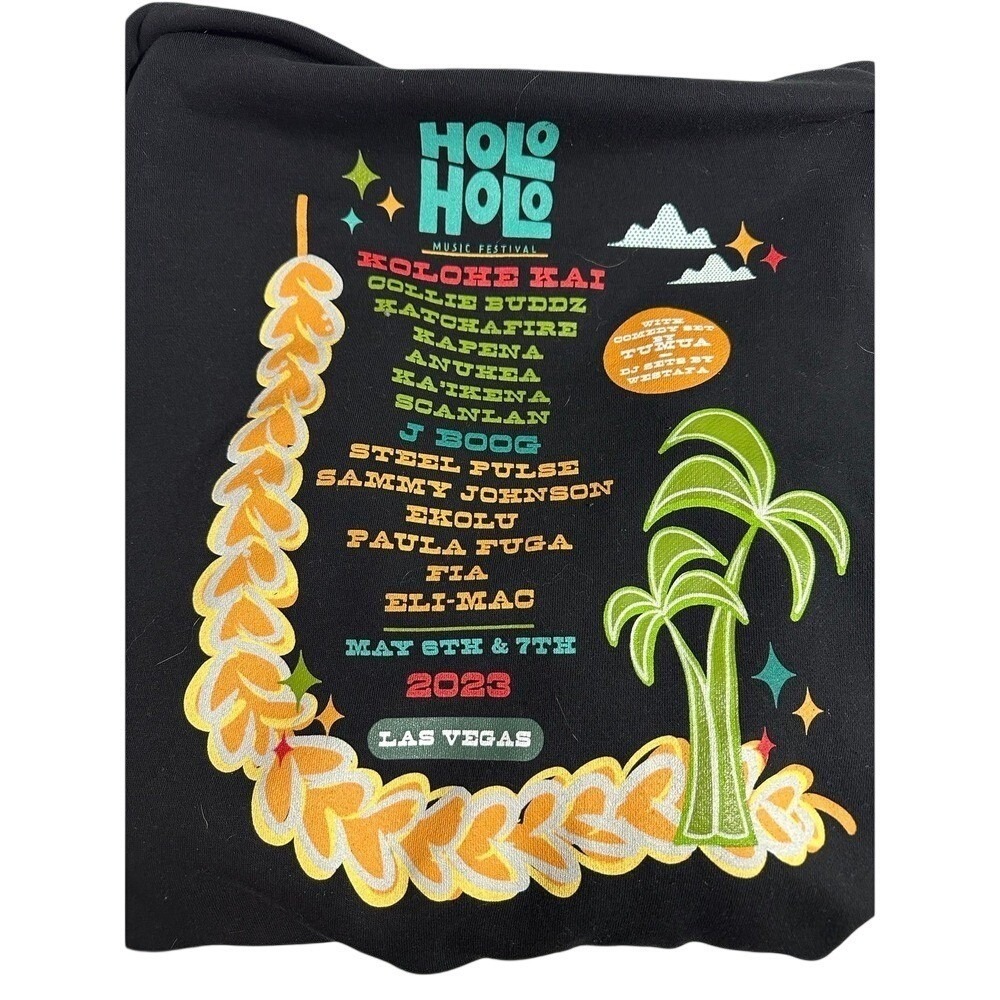 Lane Seven Holo Holo Music Festival 2023 Las Vegas Zip Hoodie XL Black Reggae - Picture 2 of 7
